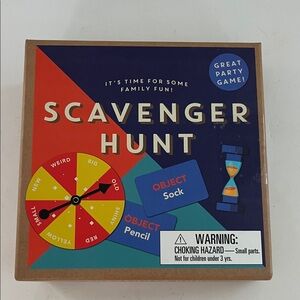 Scavenger Hunt Family Board Game - Vibrant Red and Blue